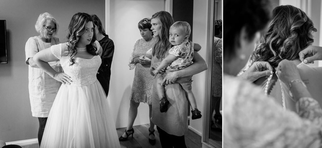 bride getting ready at hotel in Copenhagen, photos by Natalia Cury wedding photography