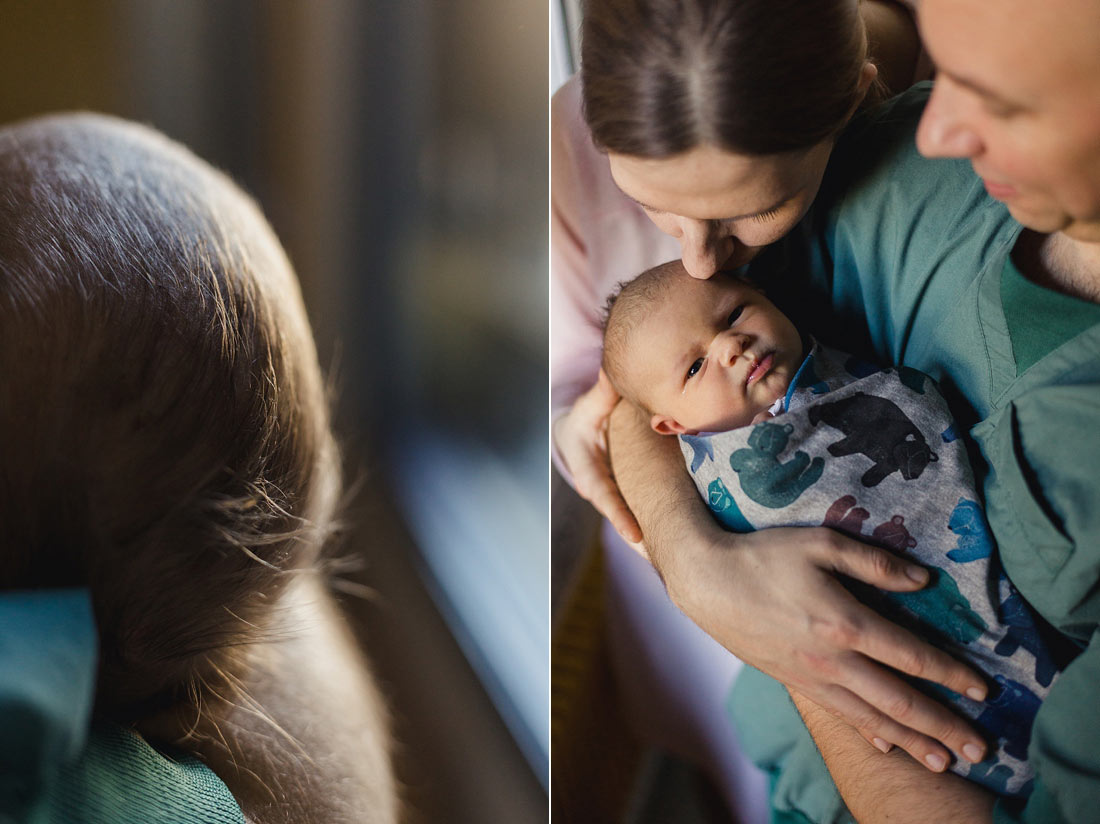 lifestyle newborn photo session at Rigshospitalet in Copenhagen