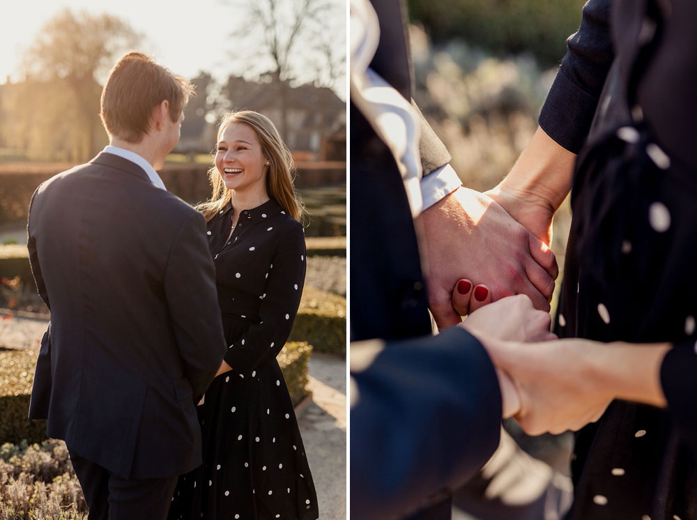 engagement shoot in Copenhagen at Rosenborg Slot, natural engagement photos by Natalia Cury