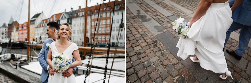 wedding photo shoot in Nyhavn in Copenhagen, photography by Natalia Cury Copenhagen wedding photographer