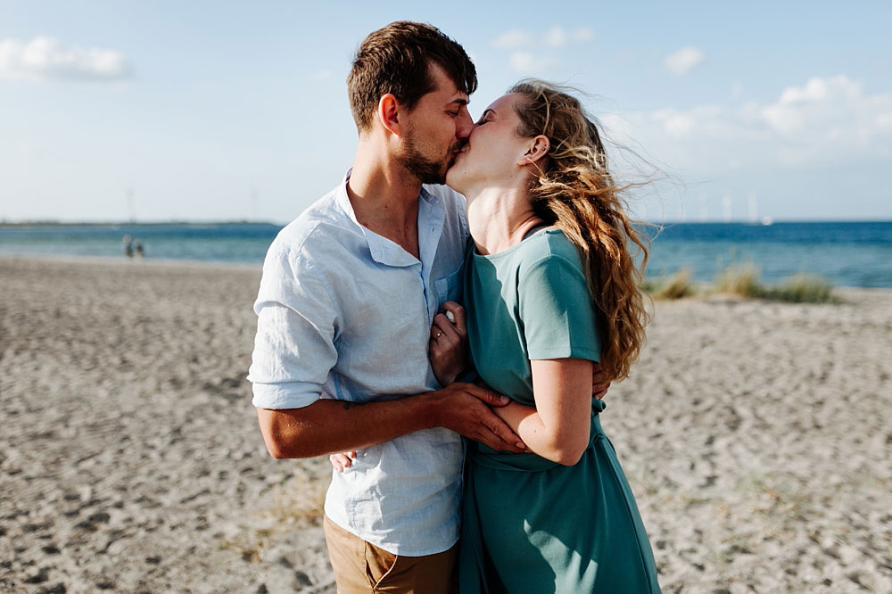 engagement photo session at Amager Strand in Copenhagen