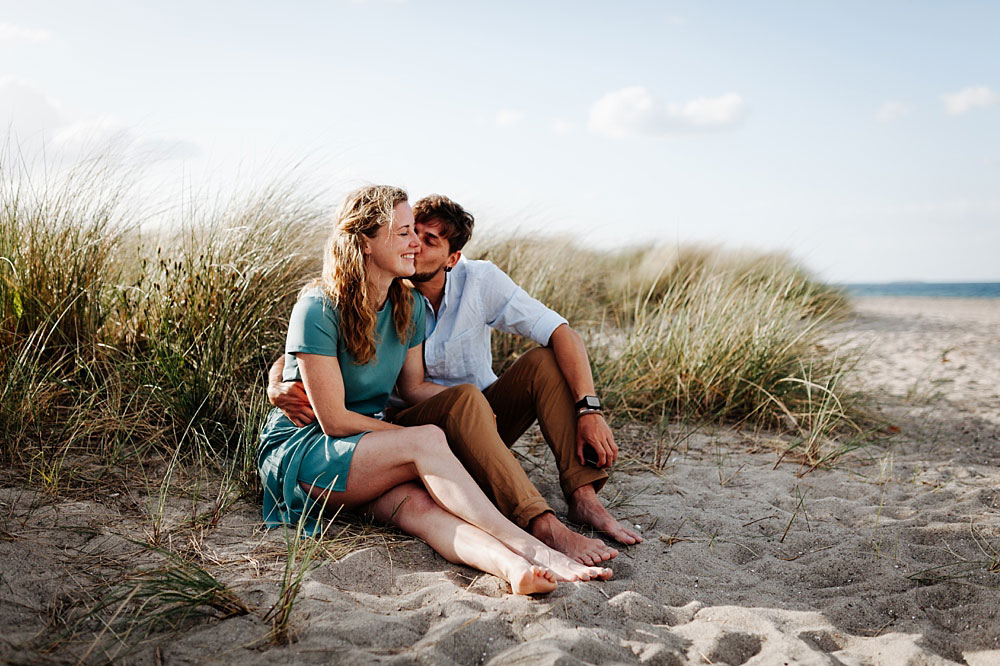 engagement photo session at Amager Strand in Copenhagen