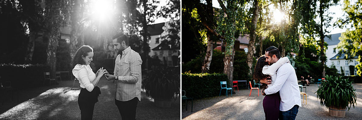 secret proposal photoshoot at the Royal Library garden in Copenhagen