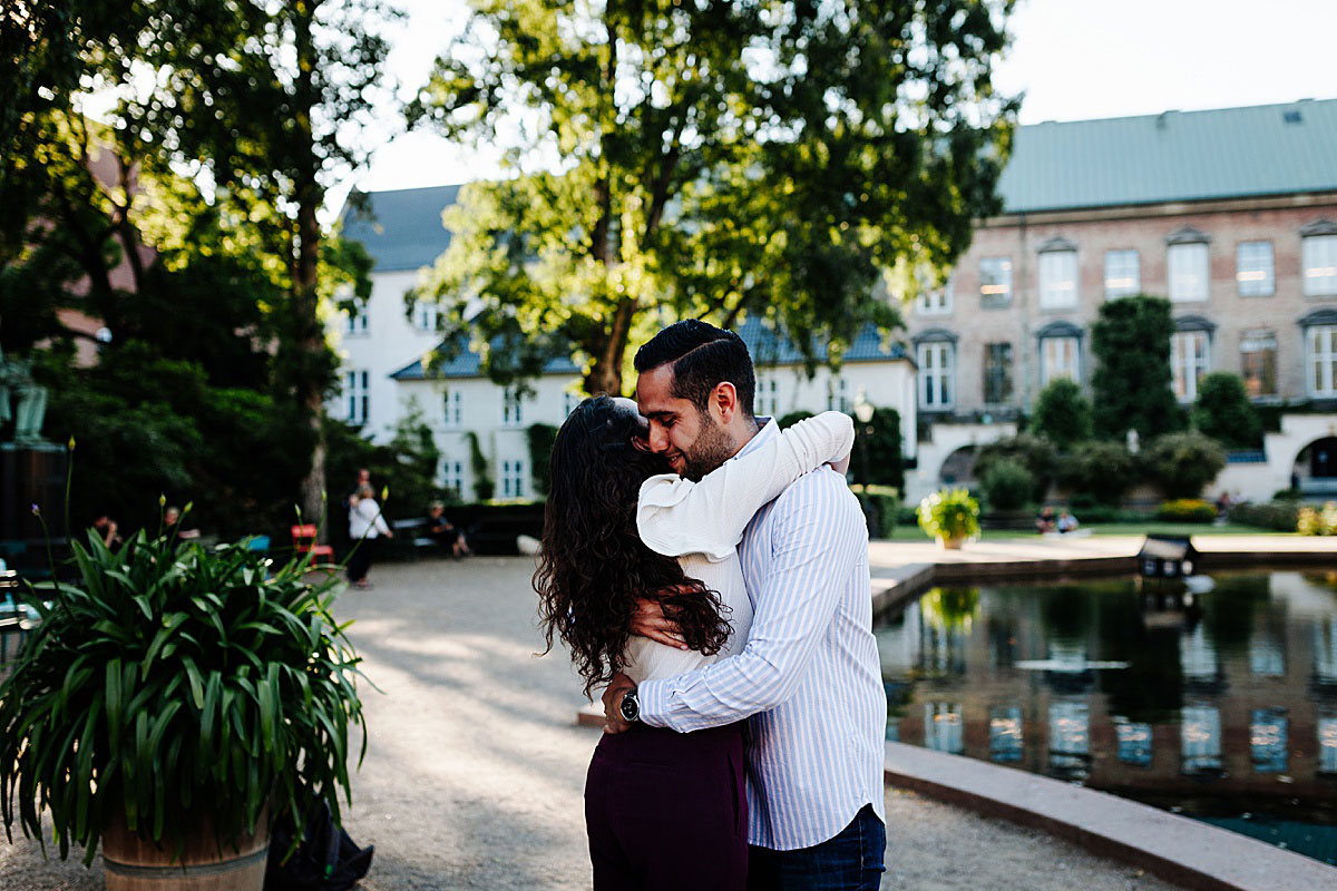 secret proposal photoshoot at the Royal Library garden in Copenhagen