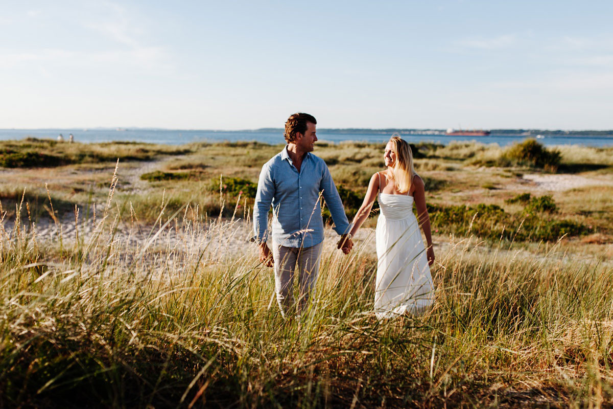 natural engagement photos in Helsingør, Denmark