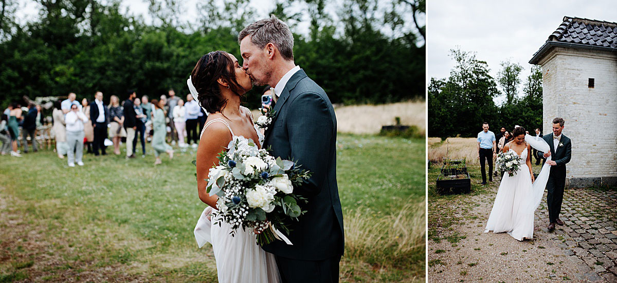 outdoor wedding ceremony in Copenhagen at restaurant 56 grader. 