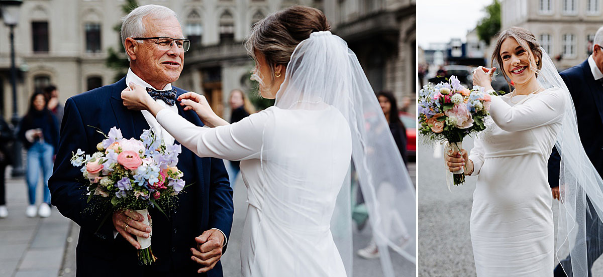 wedding at the Marble Church in Copenhagen. Wedding photographer Natalia Cury