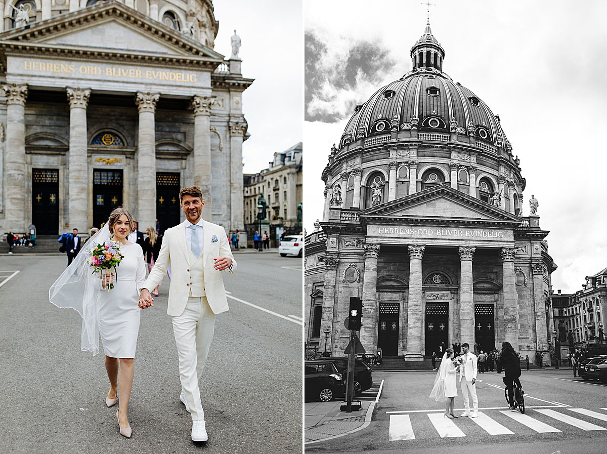 wedding at the Marble Church in Copenhagen. Wedding photographer Natalia Cury