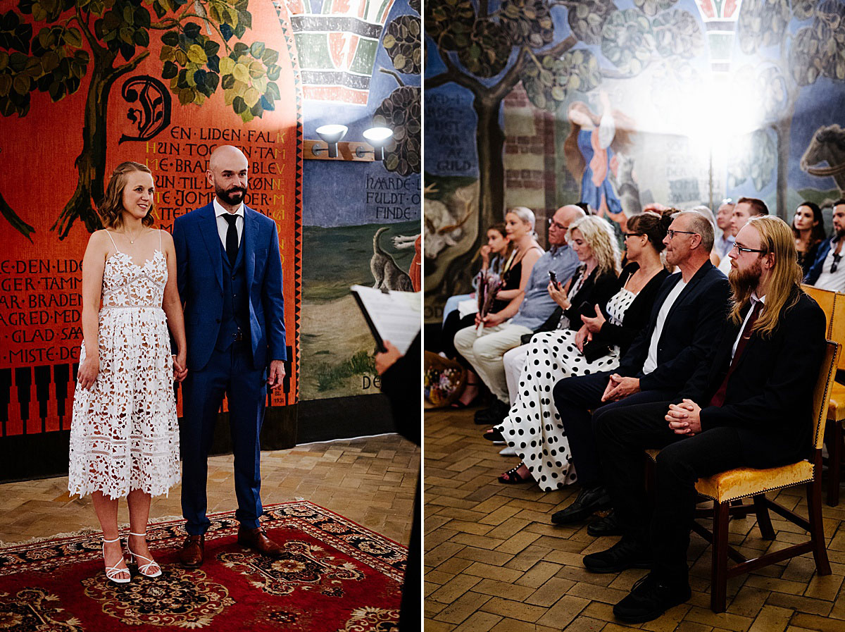 civil wedding at beautiful Copenhagen City Hall. Natural wedding photos by Natalia Cury