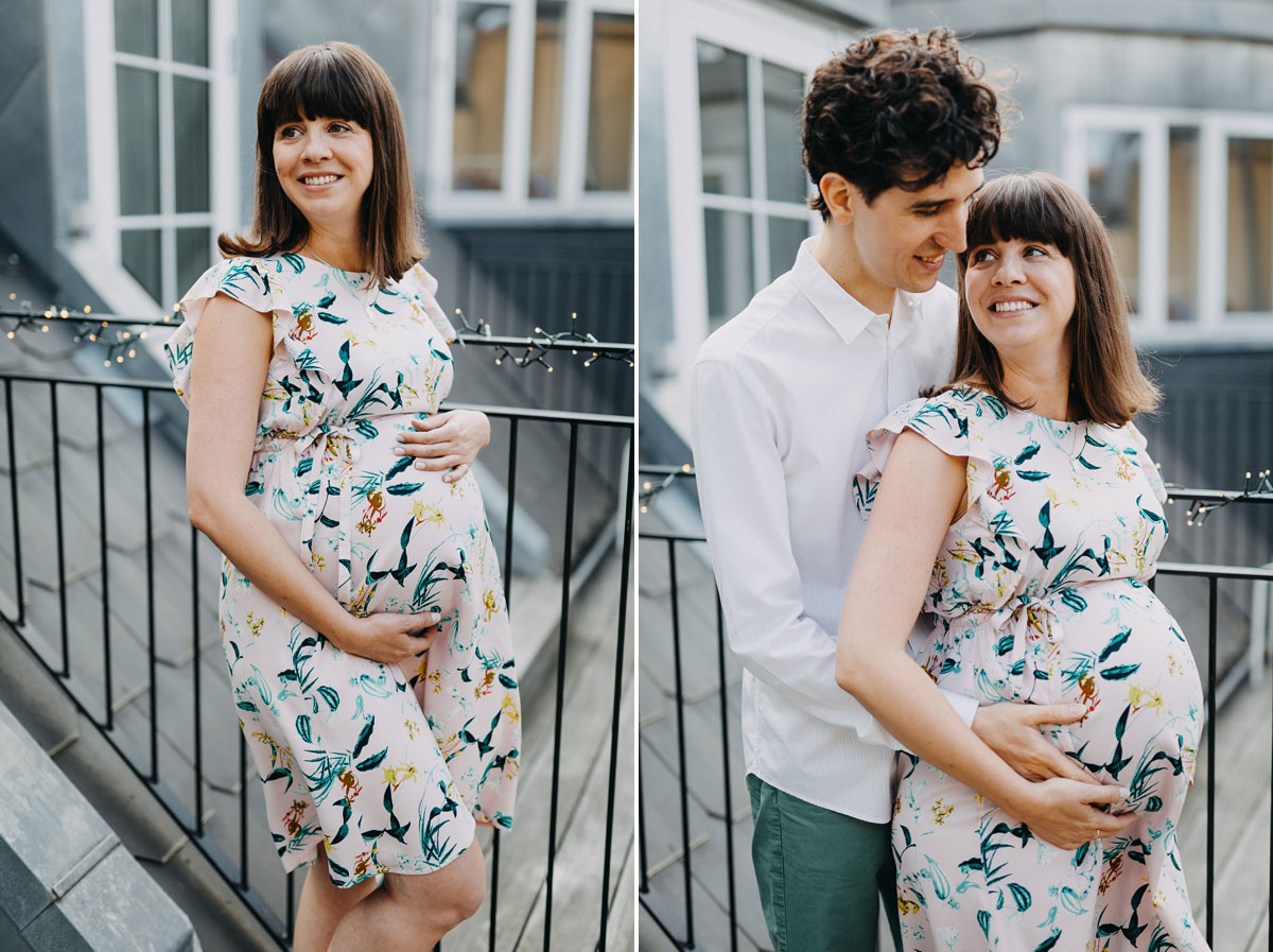 Maternity photo session at home in Copenhagen. Natural pregnancy photos by Natalia Cury. 