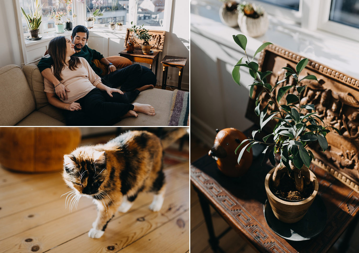 Maternity photos at home in Copenhagen