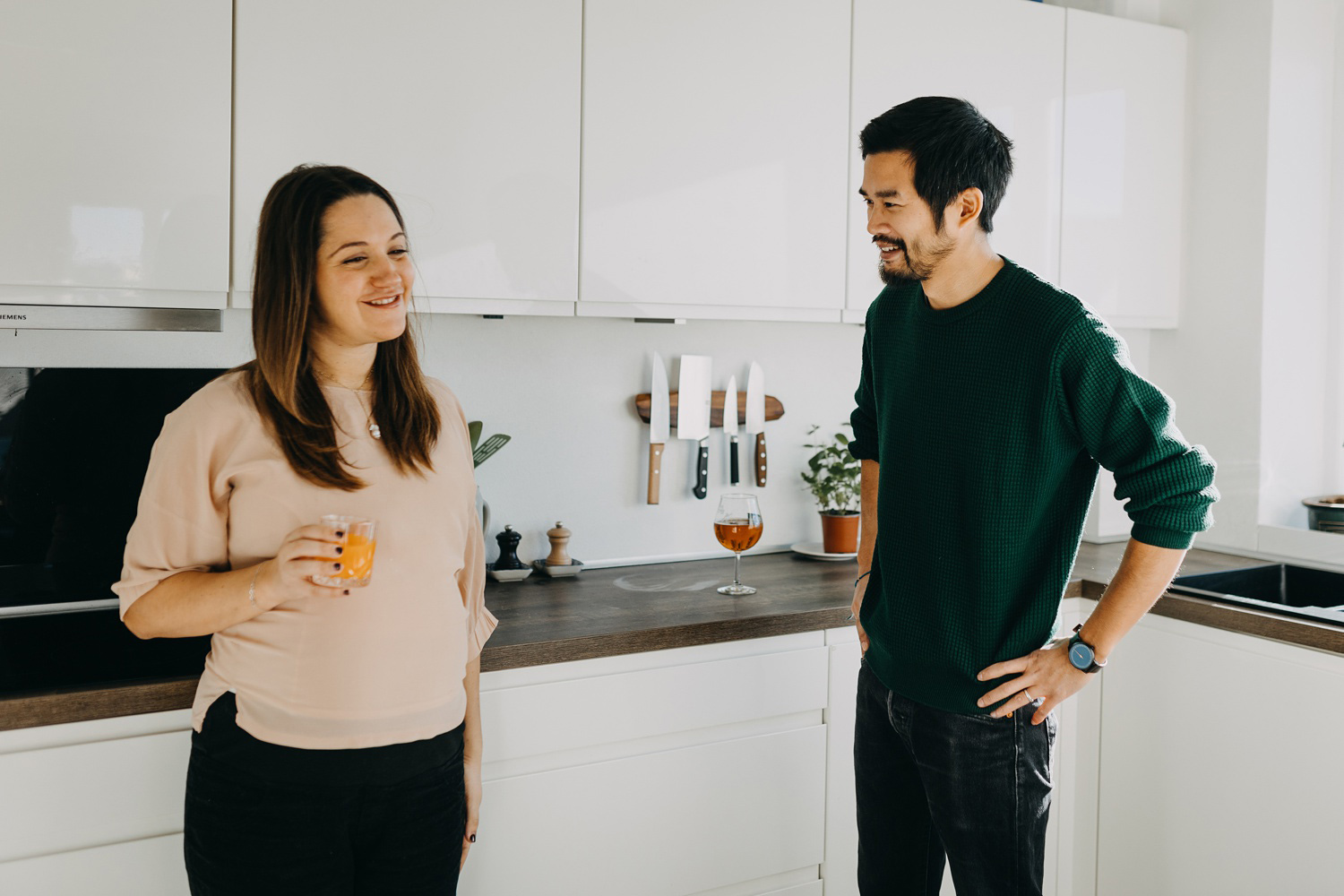 couple hanging out at home 