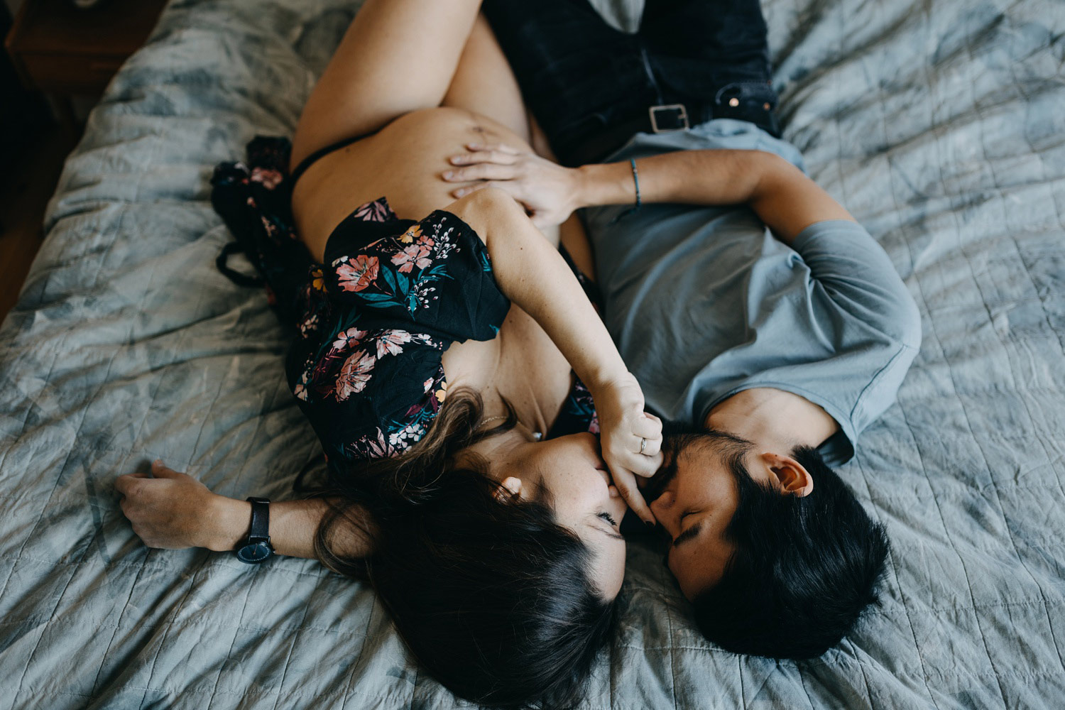 candid maternity photos at home in Copenhagen, family photography by Natalia Cury