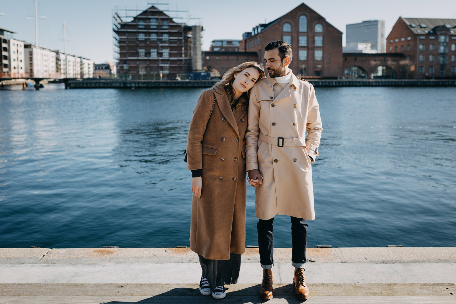 engagement photo session in the harbour area in Copenhagen