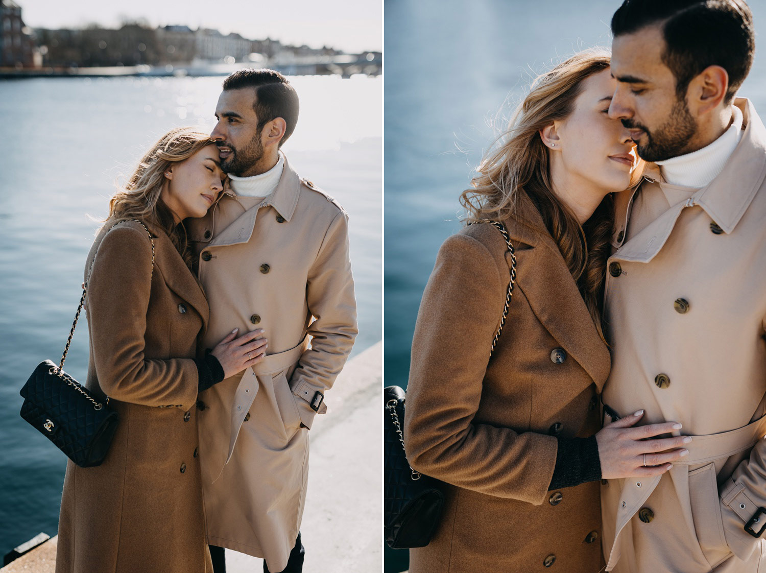 engagement photo session in the harbour area in Copenhagen