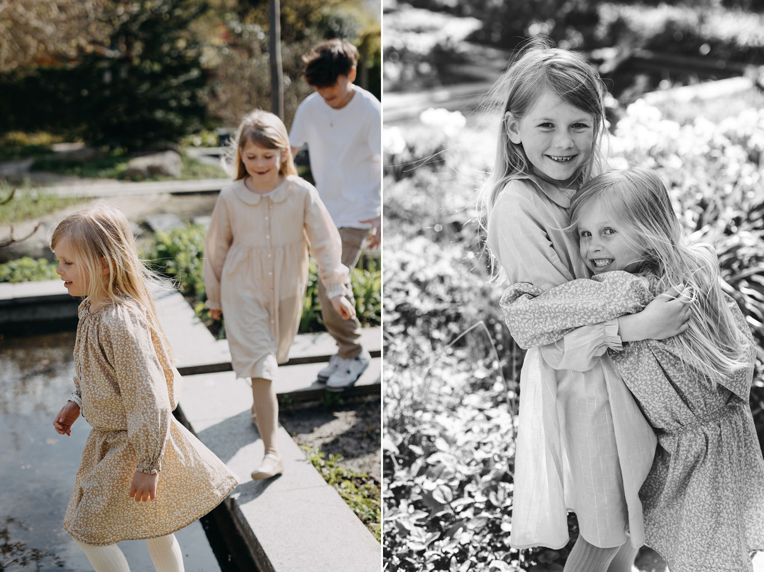 Family photo shoot in Copenhagen: A family enjoying a sunny day in Frederiksberg Have