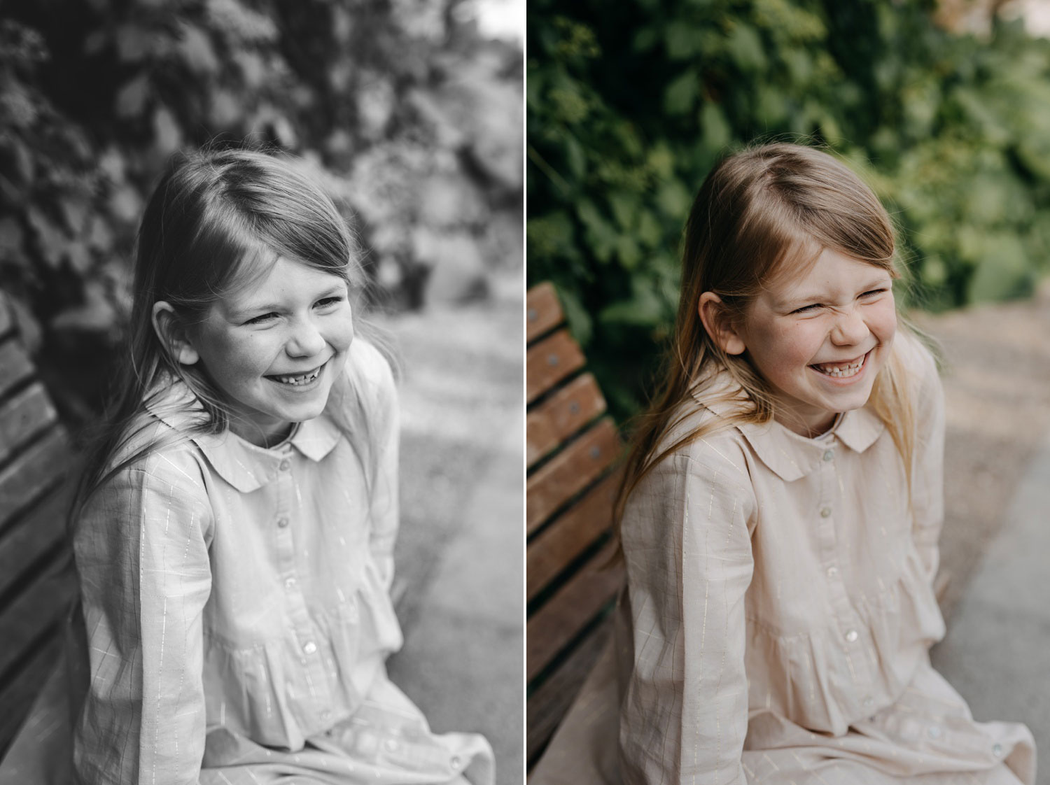 Portrait photography in Copenhagen: A close-up of a girl smiling and looking happy