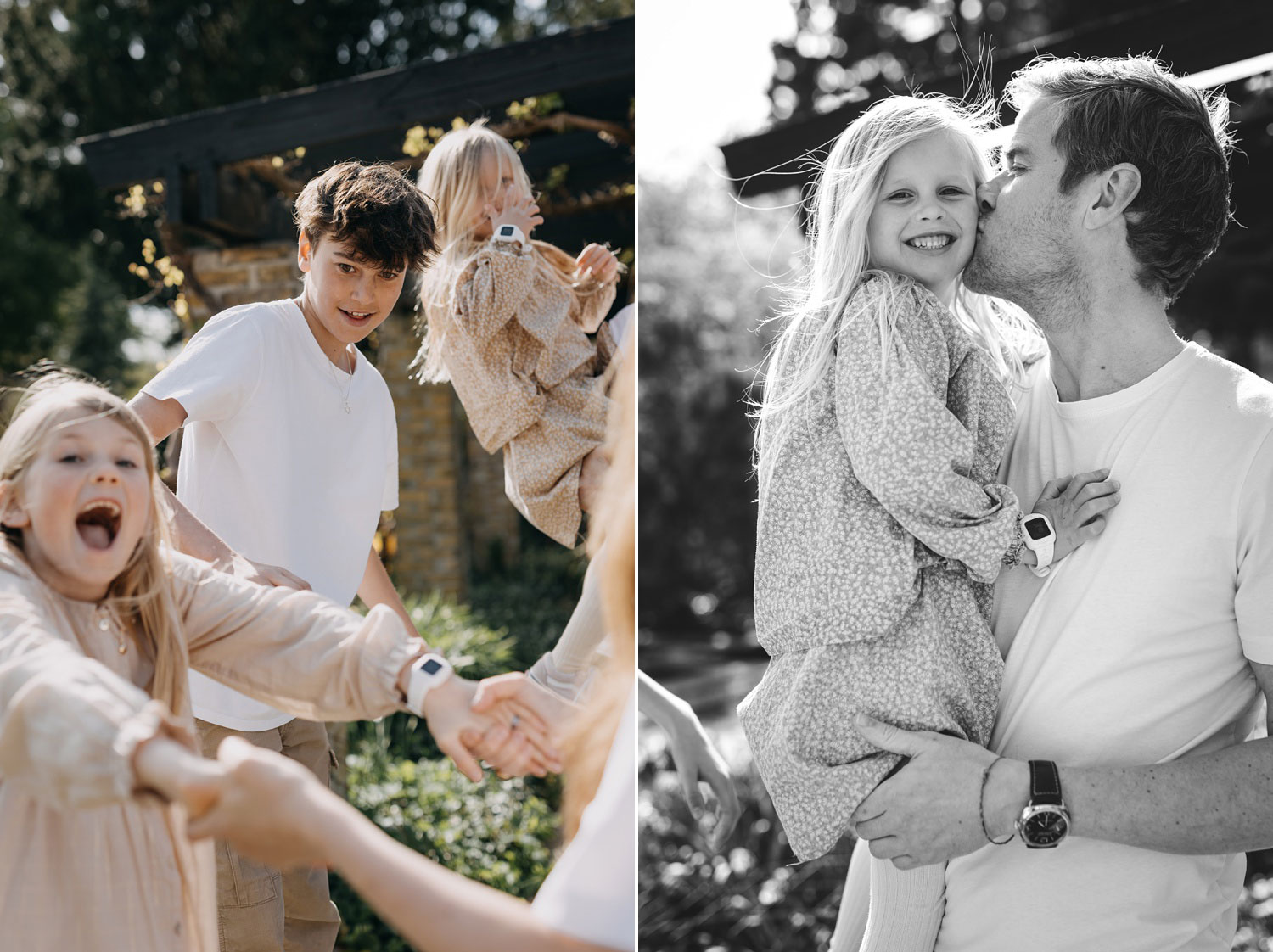 Family photo shoot in Copenhagen: A family enjoying a sunny day in Frederiksberg Have