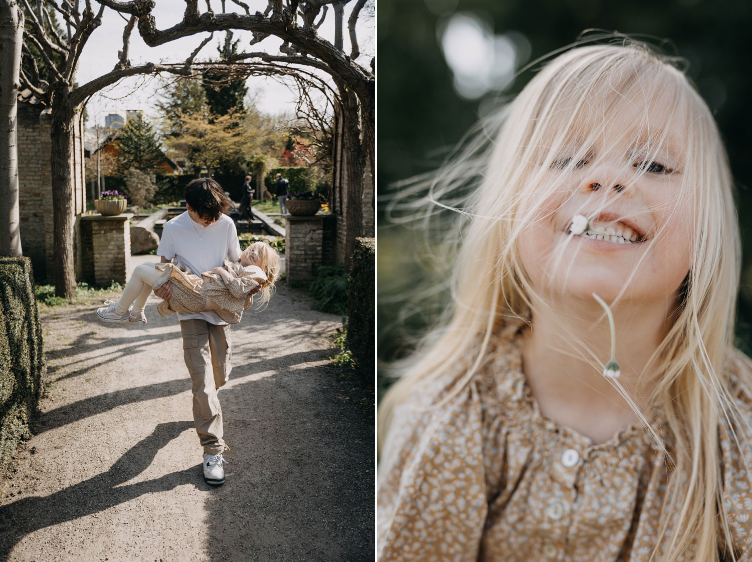 Copenhagen family photography: A family playing together in Frederiksberg Have