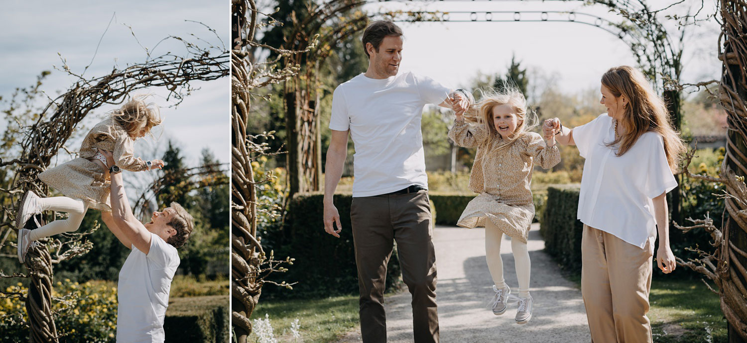 Family photo shoot in Copenhagen: A family enjoying a sunny day in Frederiksberg Have