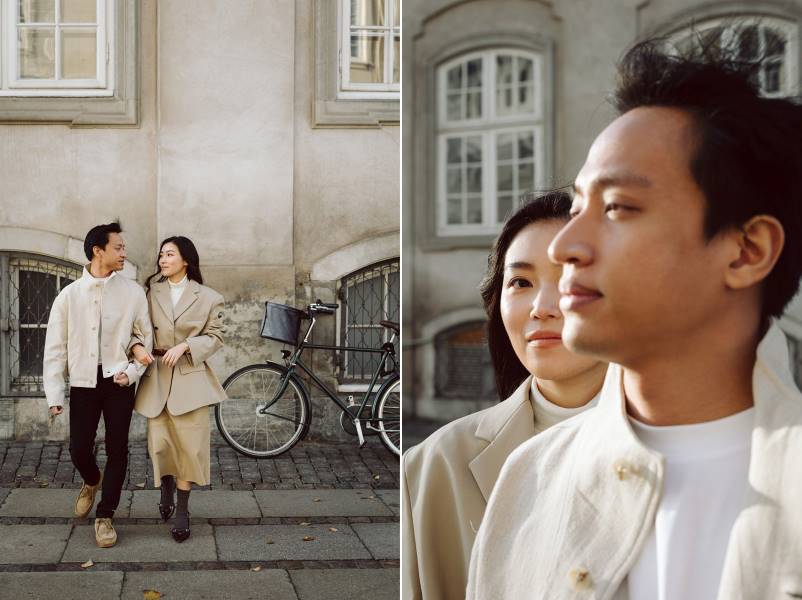 Stylish and romantic engagement photography in Copenhagen