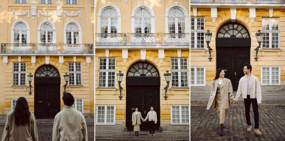 Engagement photos with Danish architecture