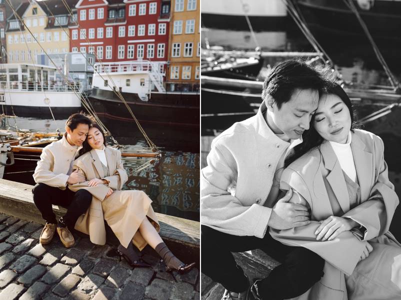 Couple portraits in Copenhagen landmarks