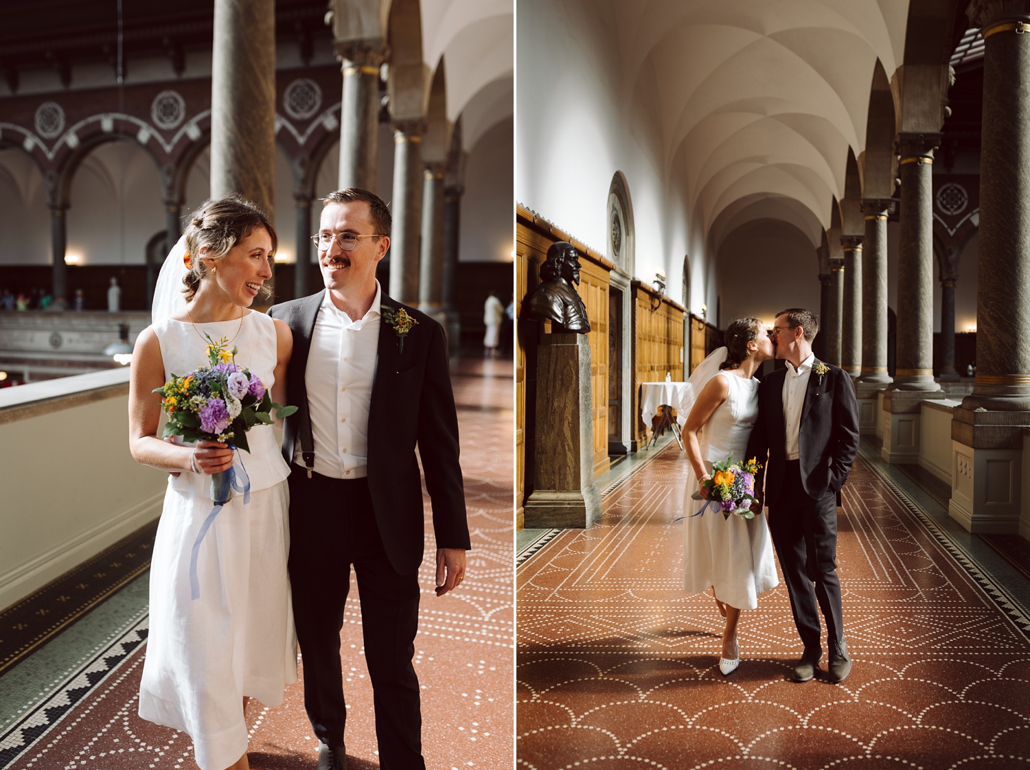 Romantic wedding portraits at Copenhagen City Hall