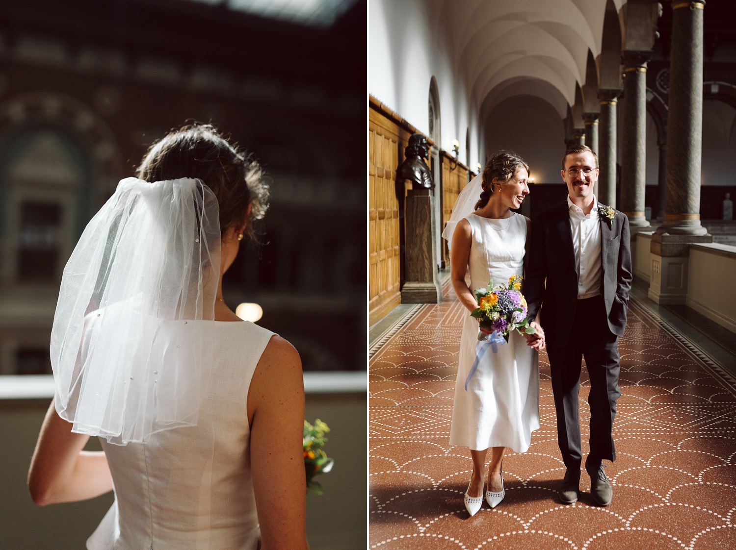 Romantic wedding portraits at Copenhagen City Hall